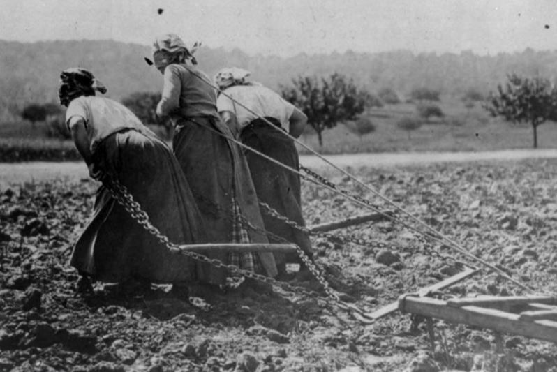 پرونده:زنان کشاورز حین کار در مزارع شمال فرانسه- حوالی ۱۹۱۷ میلادی.JPG