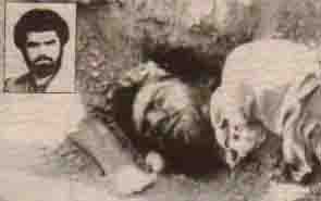 جسد بیرون مانده از گورهای دست جمعی در قتل عام ۶۷