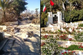 قبرهای درهم شکسته شهدای مجاهدین در قرارگاه اشرف