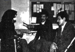ملاقات مسعود رجوی با شهلا حریری مطلق در ستاد مجاهدین در تهران ۱۳۵۸