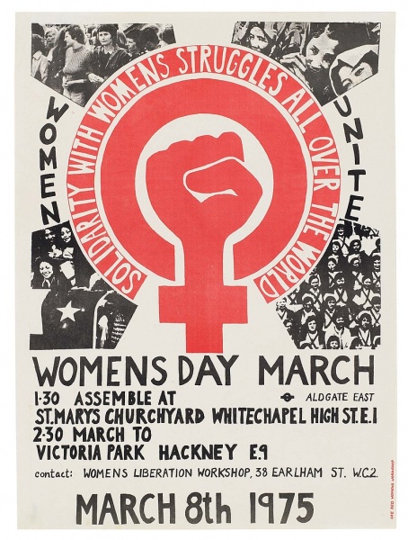 پرونده:پوستر برای راهپیمایی روز زن- در لندن - ۱۹۷۵.jpg