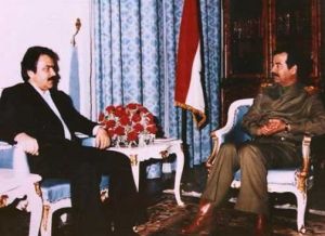 مسعود رجوی در ملاقات با صدام حسین