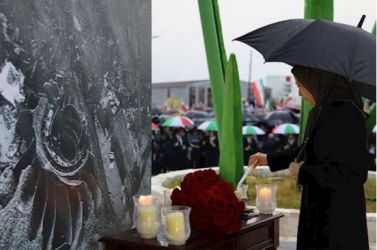 مراسم بزرگداشت قربانیان سقوط هواپیمای اوکراینی در اشرف ۳ در آلبانی با حضور مریم رجوی