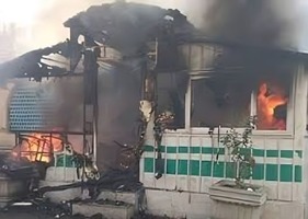 به آتیش کشیدن کانکس نیروی انتظامی