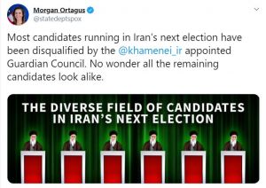 پرونده:توئیت مورگان ارتگاس در مورد انتخابات مجلس ایران