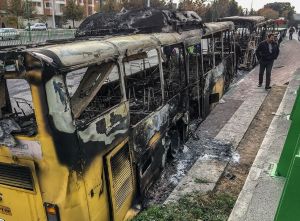 آتش زدن اتوبوس‌ ها در تظاهرات آبان ۱۳۹۸