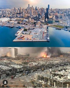 قبل و بعد از انفجار بیروت