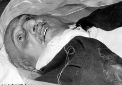 جسد اعدام شده‌ی سپهبد نصیری