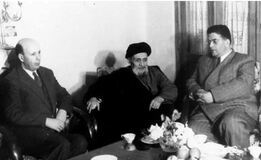 از راست به چپ: مظفر بقایی، آخوند کاشانی، خلیل ملکی